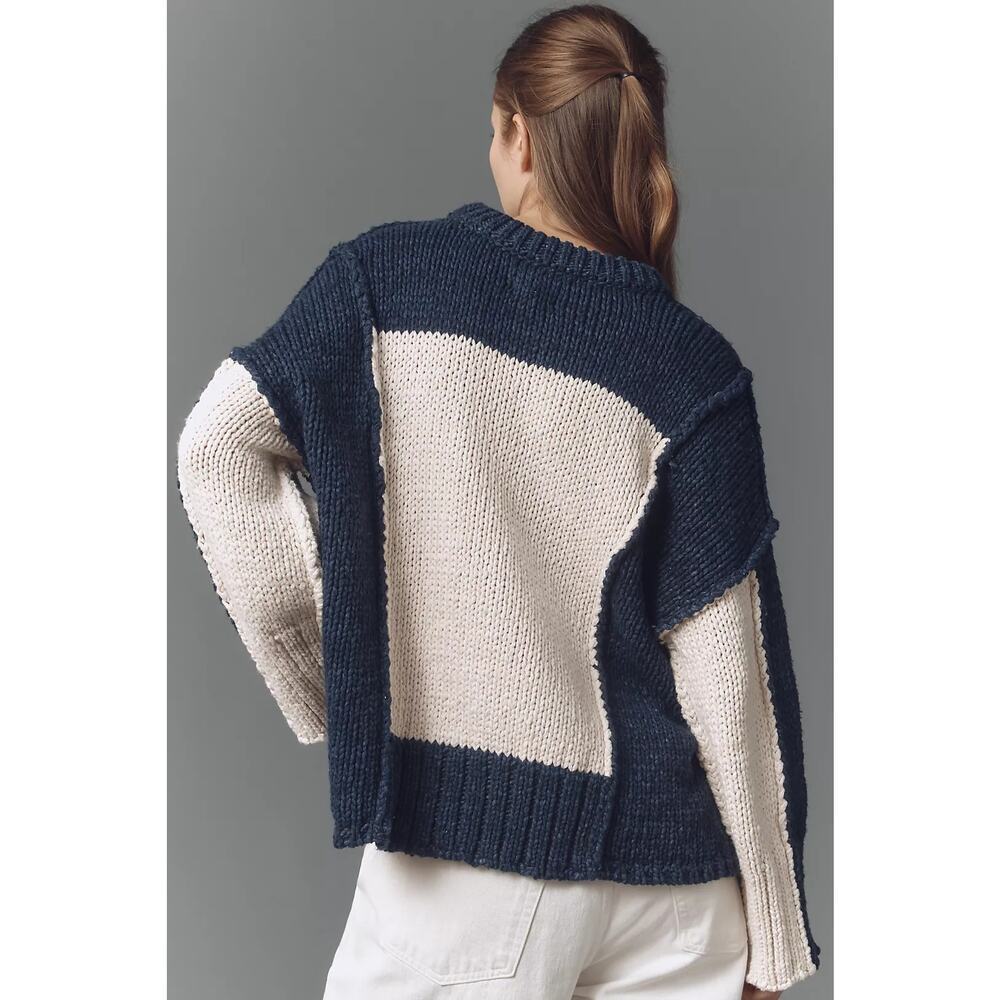 PILCRO Anthropologie Chunky Crewneck Bird Sweater - Picture 2 of 6
